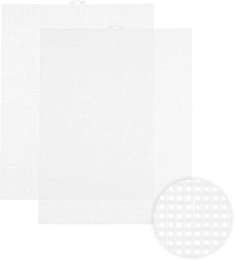 OXDFK 2 PCS 7 Count Plastic Mesh Canvas, 10.5 X 13.5 Inch Embroidery Knit Crochet Eye Mesh, for Embroidery, Acrylic Yarn Crafting, and Make Dividers (White) - Image 1